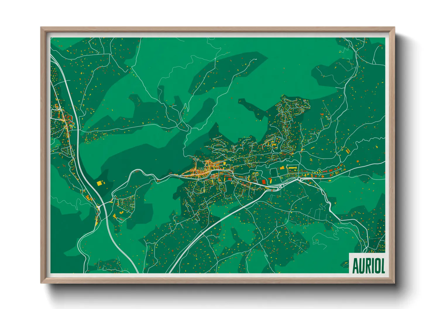 Une affiche de carte sur Auriol