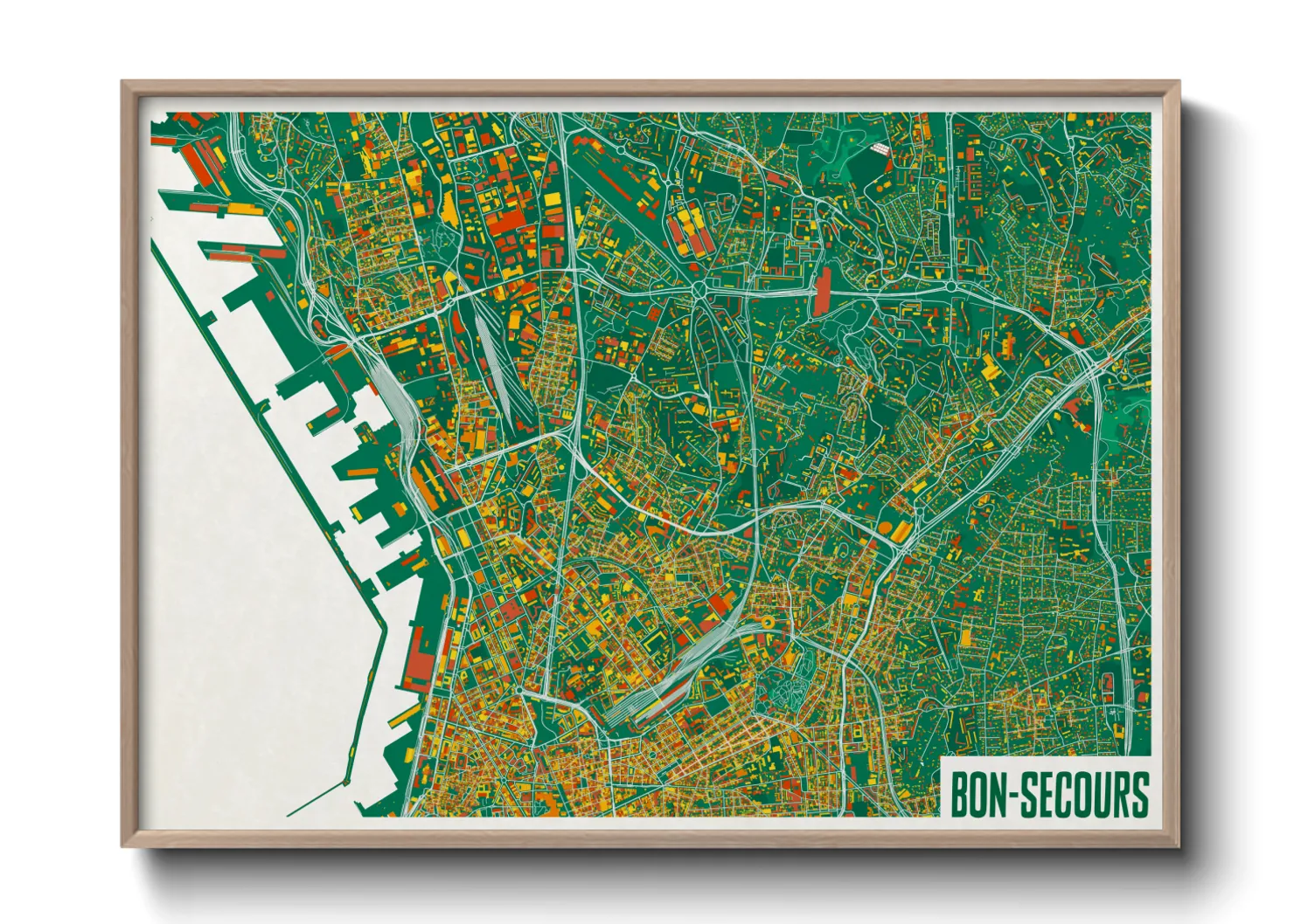 Une affiche de carte sur Bon-Secours