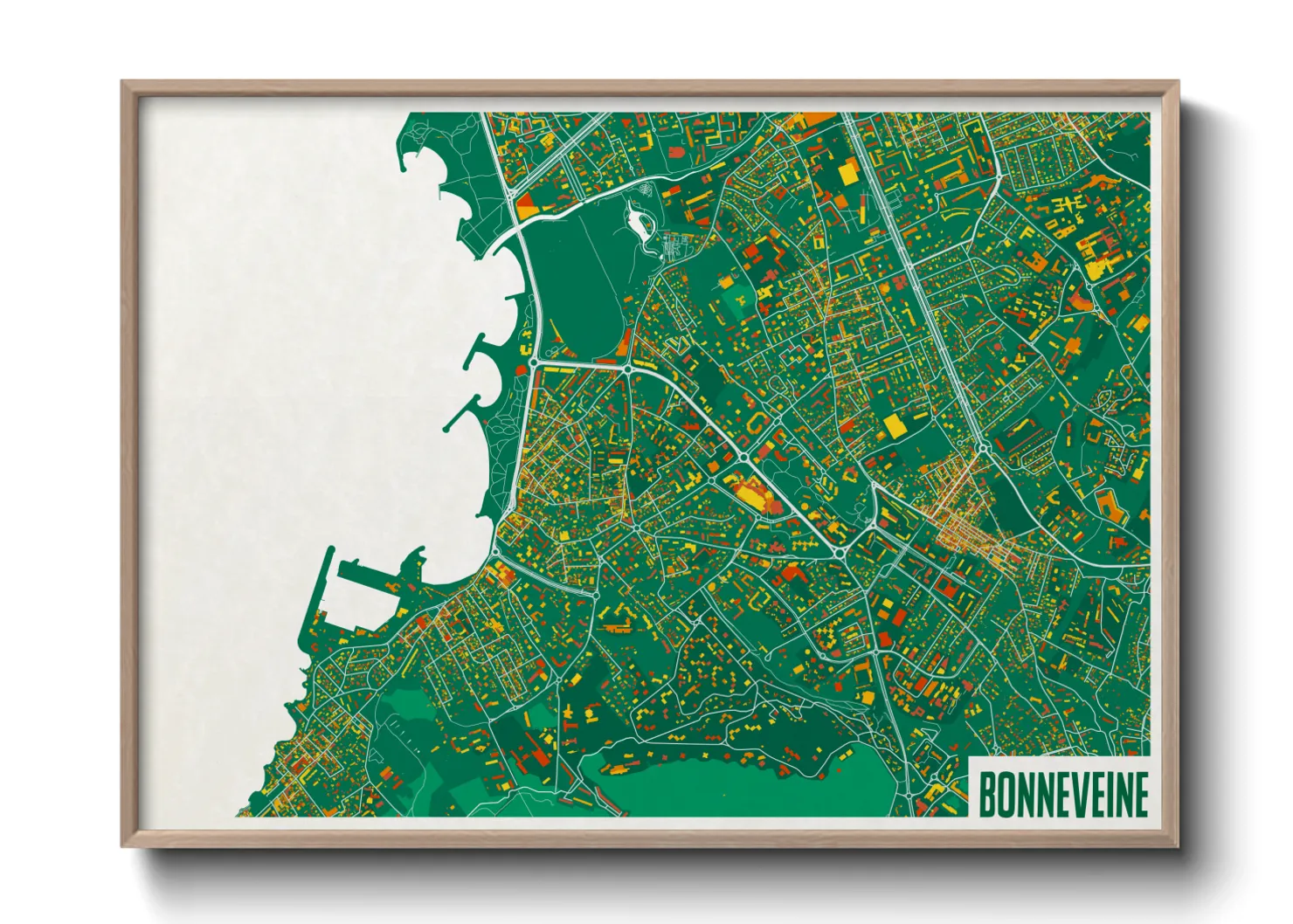 Une affiche de carte sur Bonneveine