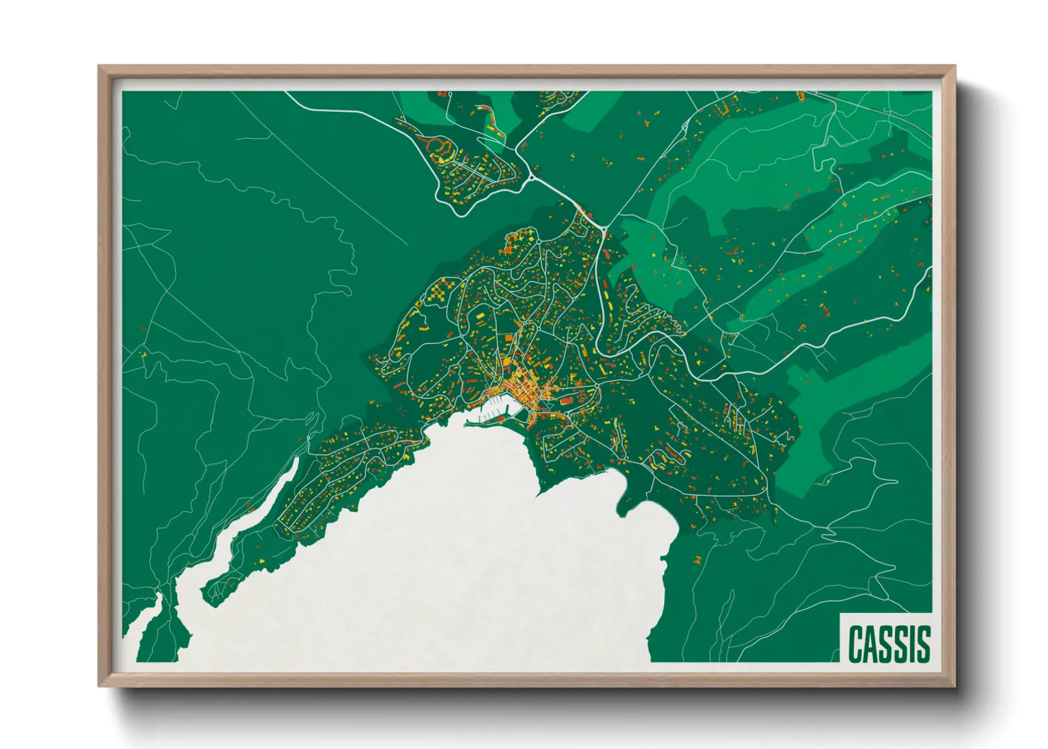 Une affiche de carte sur Cassis