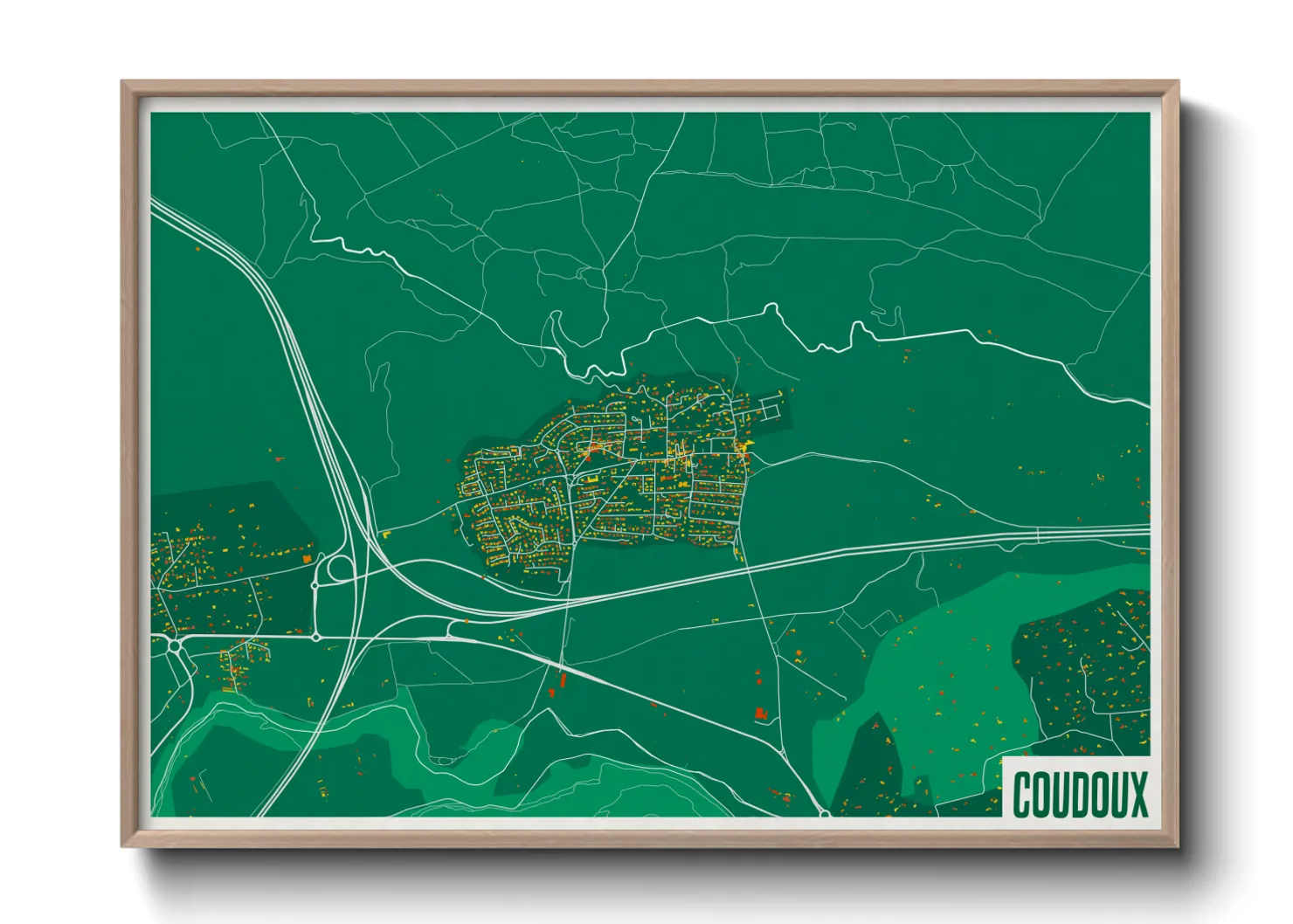 Une affiche de carte sur Coudoux