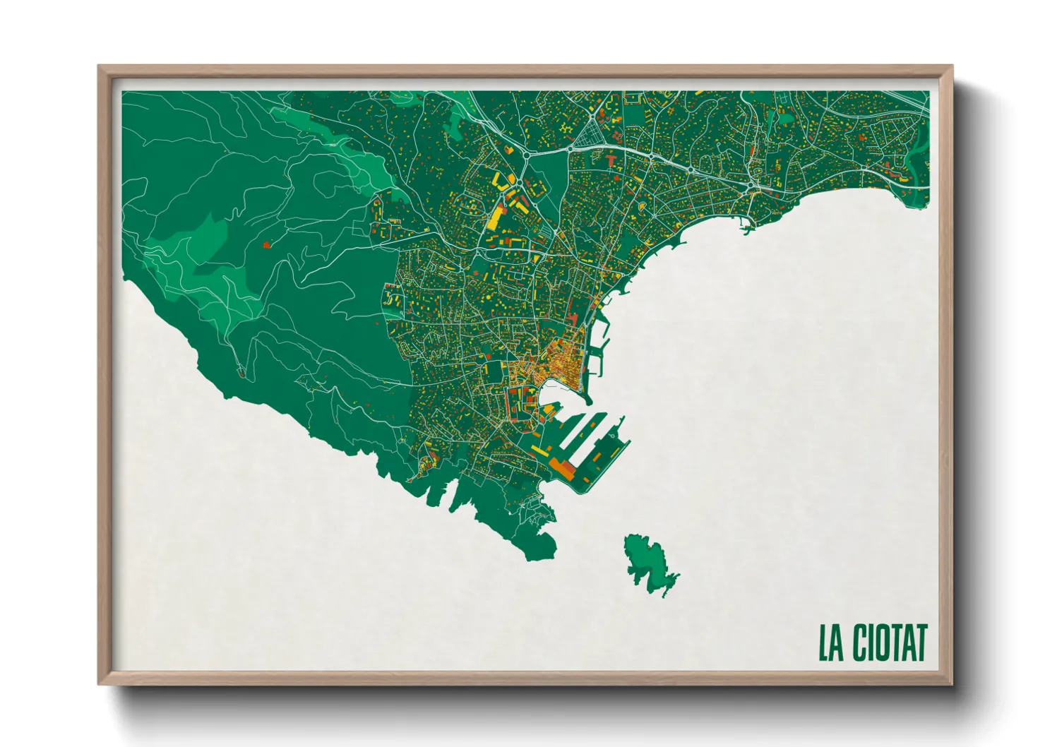 Une affiche de carte sur La Ciotat