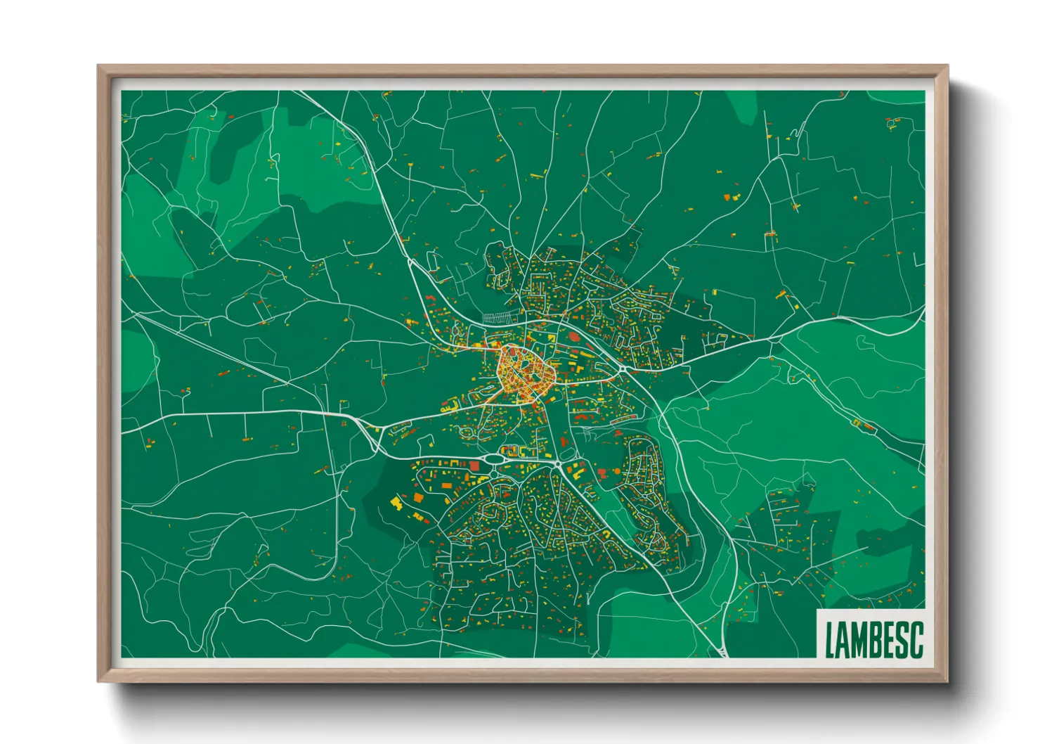 Une affiche de carte sur Lambesc