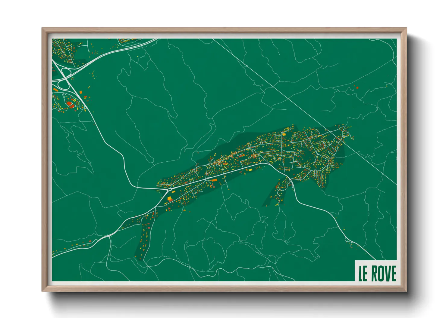 Une affiche de carte sur Le Rove