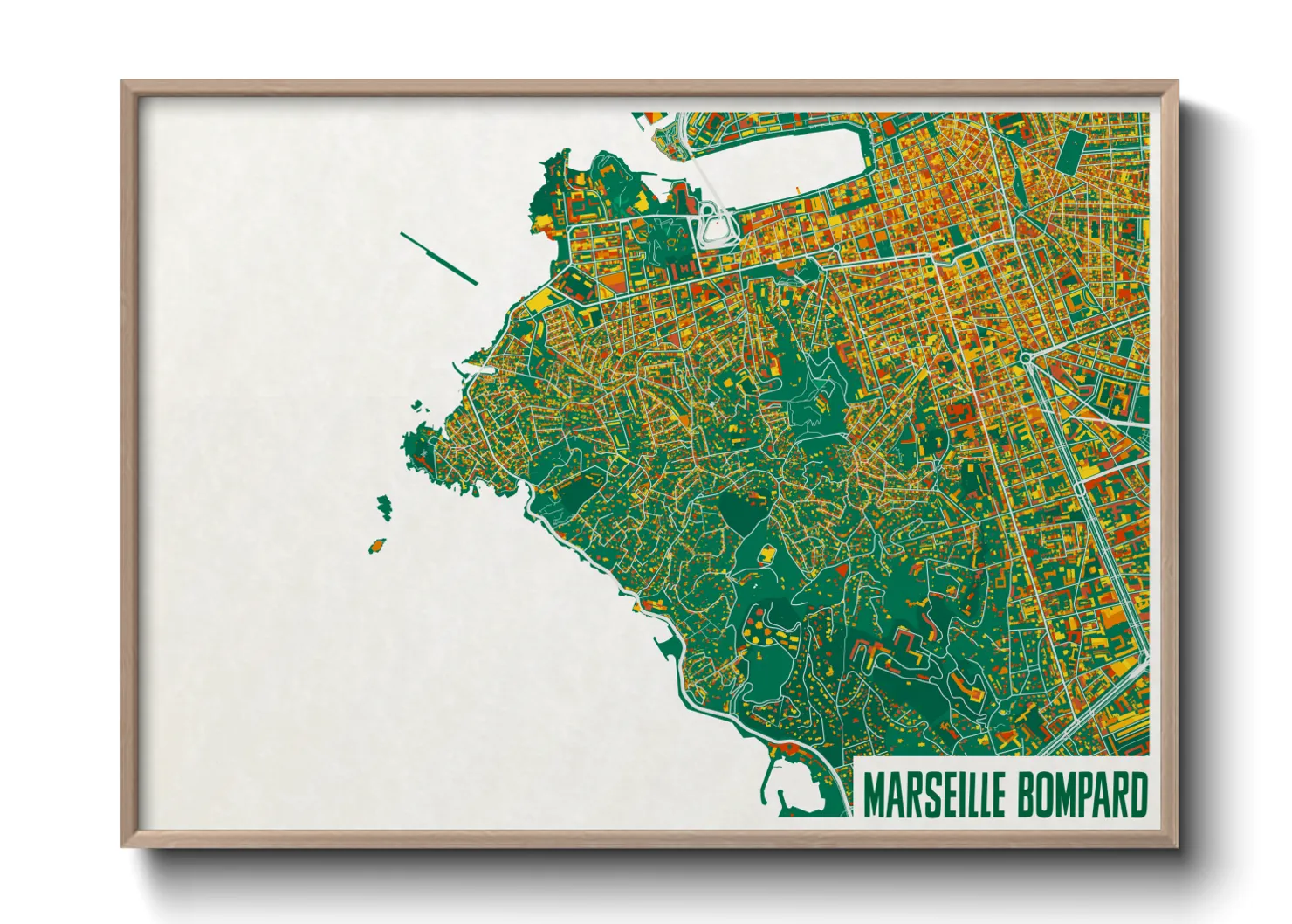 Une affiche de carte sur Marseille Bompard