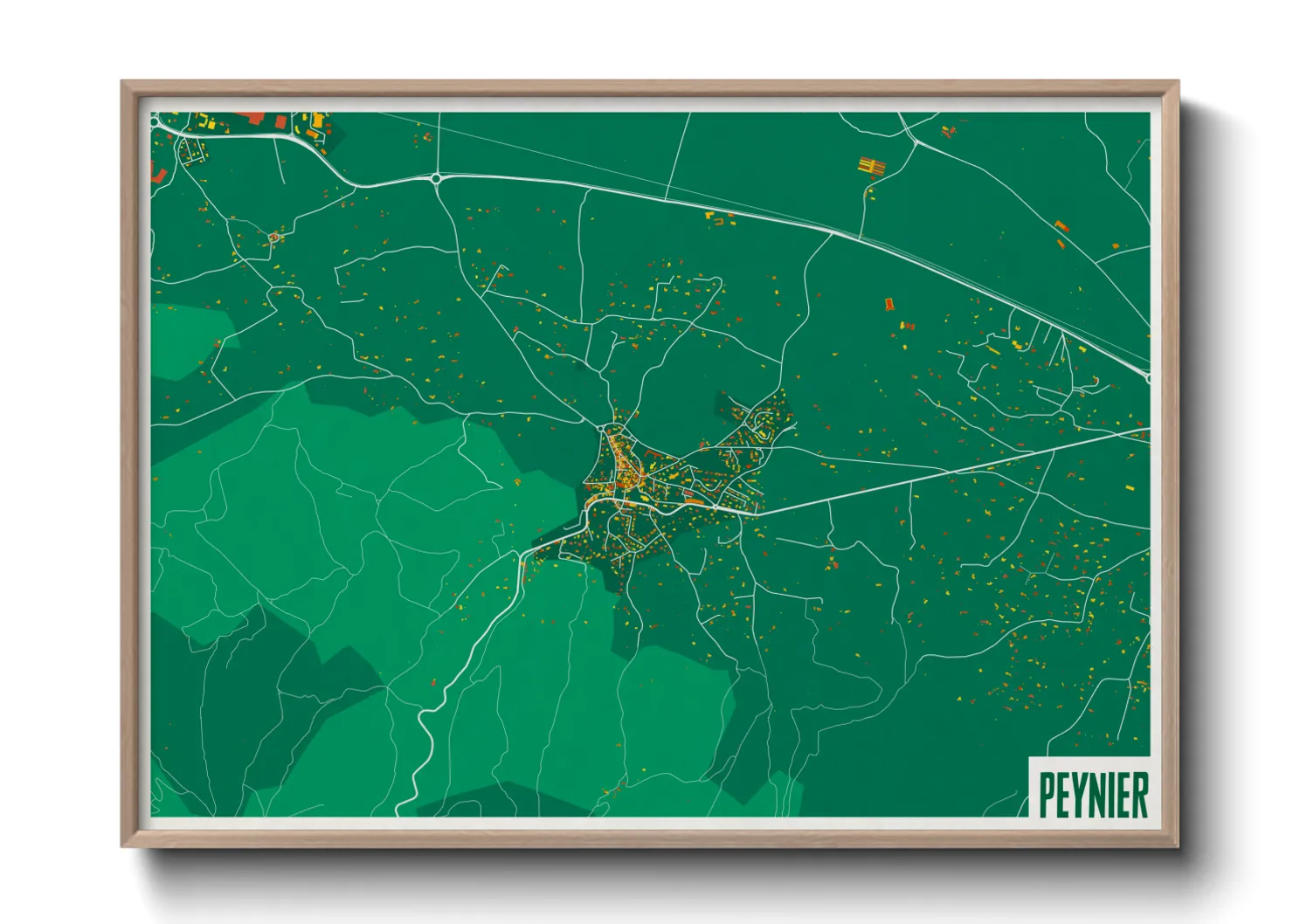 Une affiche de carte sur Peynier