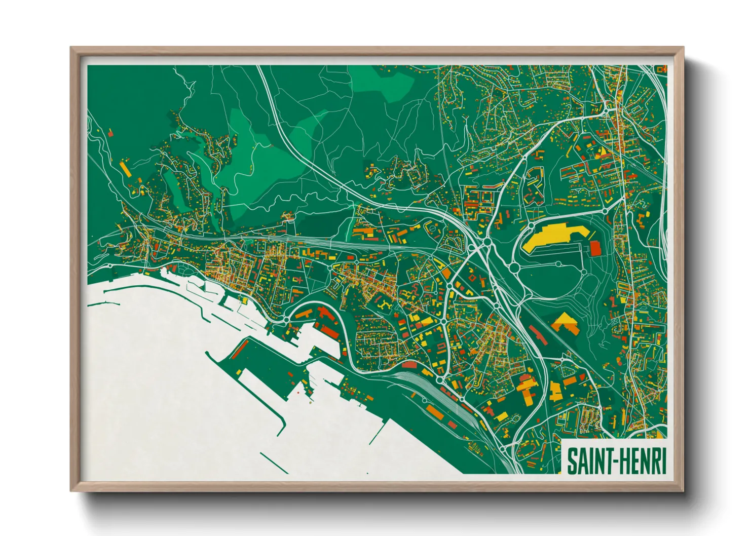 Une affiche de carte sur Saint-Henri