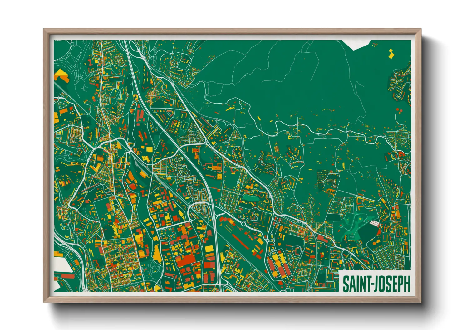 Une affiche de carte sur Saint-Joseph