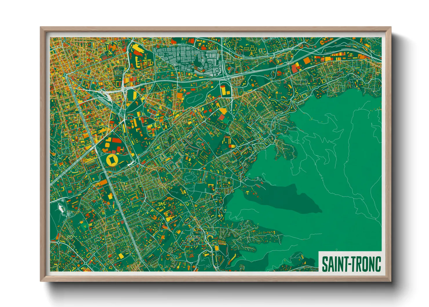 Une affiche de carte sur Saint-Tronc