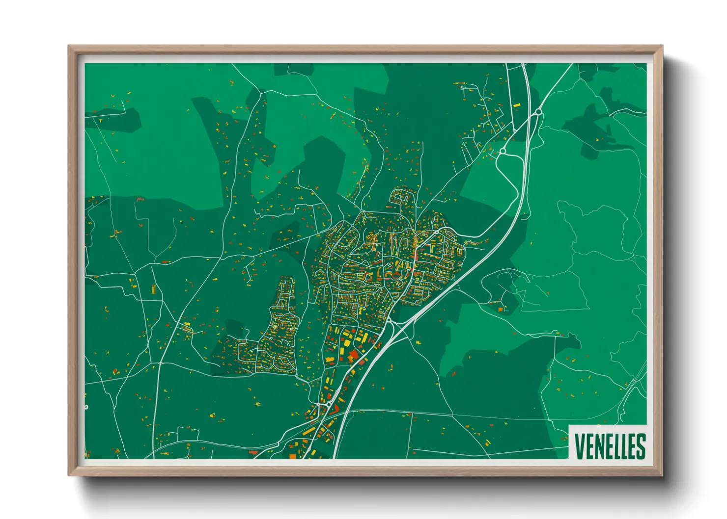 Une affiche de carte sur Venelles