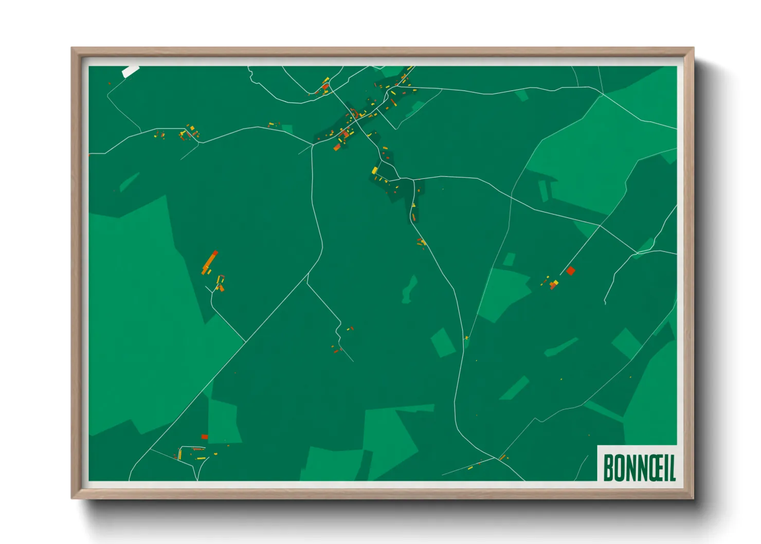 Une affiche de carte sur Bonnœil