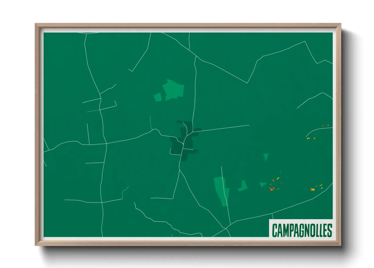 Une affiche de carte sur Campagnolles