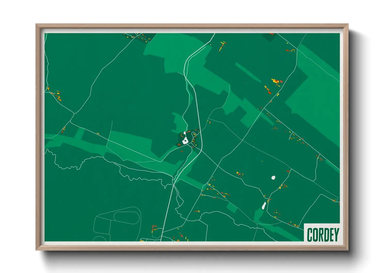 Une affiche de carte sur Cordey