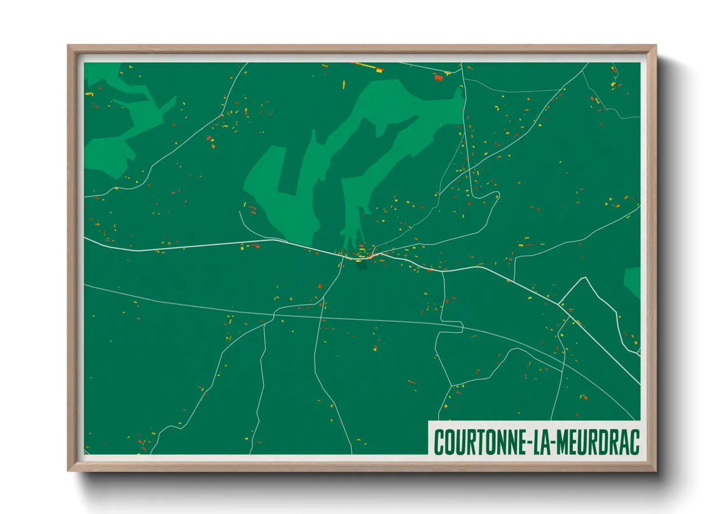 Une affiche de carte sur Courtonne-la-Meurdrac