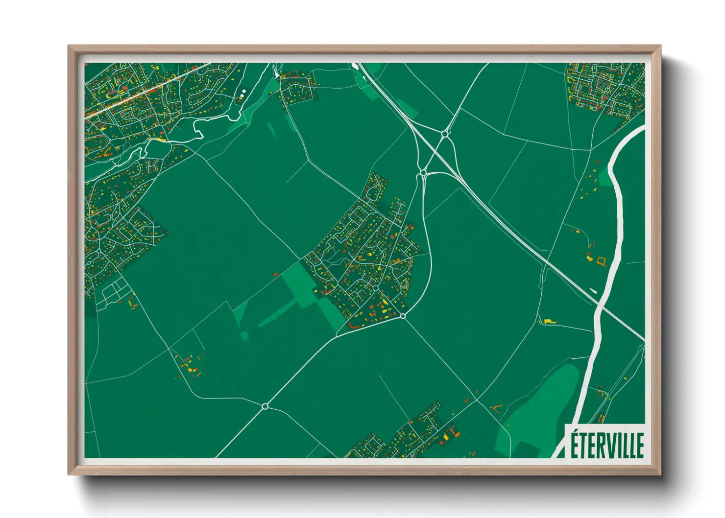 Une affiche de carte sur Éterville