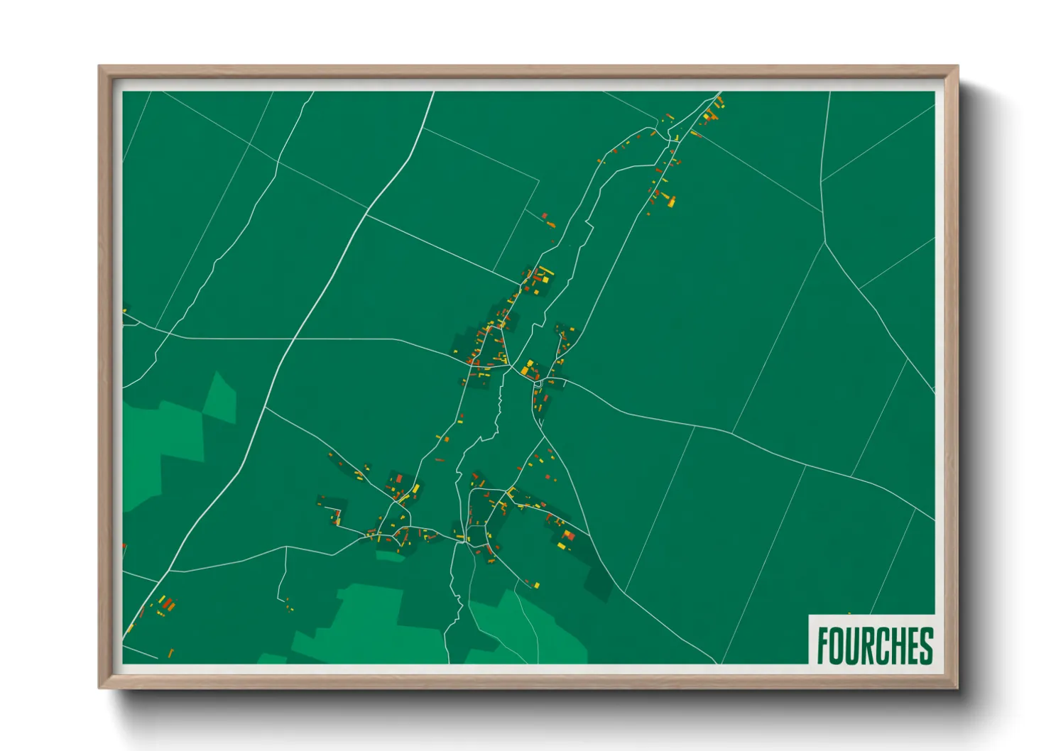 Une affiche de carte sur Fourches