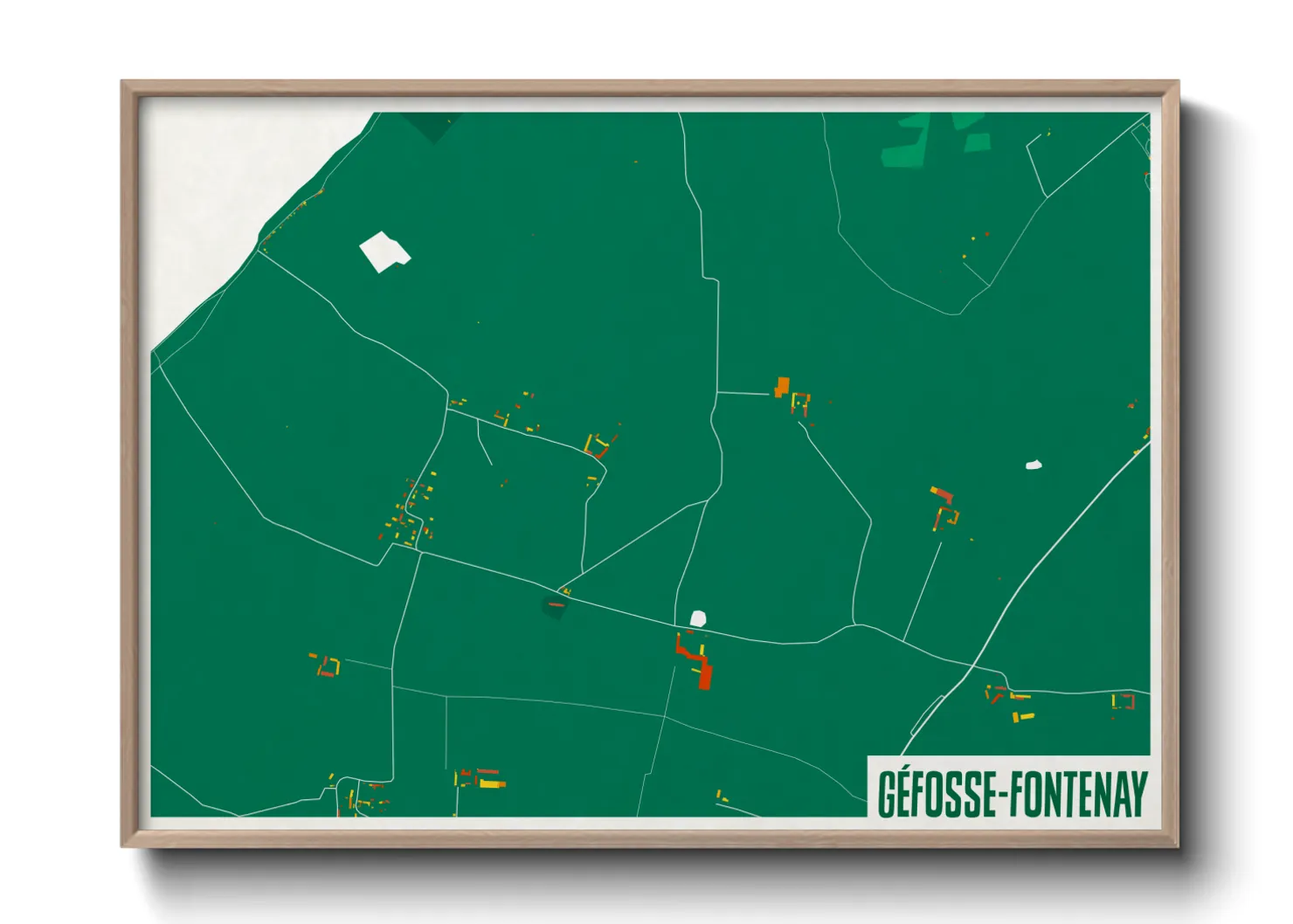 Une affiche de carte sur Géfosse-Fontenay