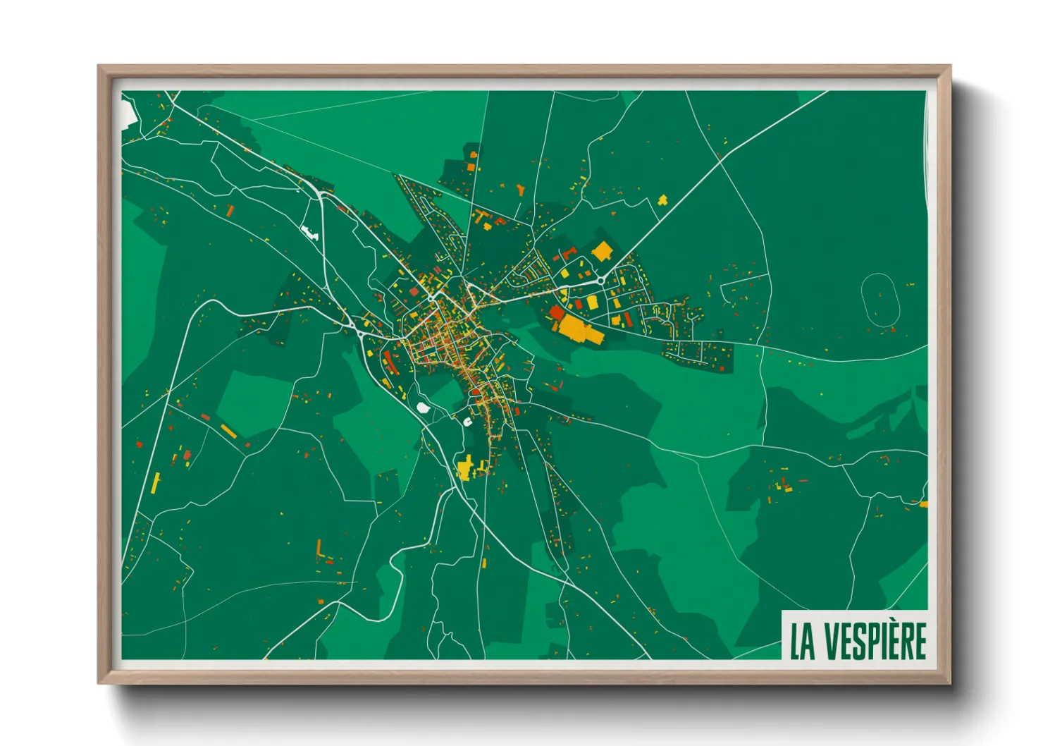 Une affiche de carte sur La Vespière