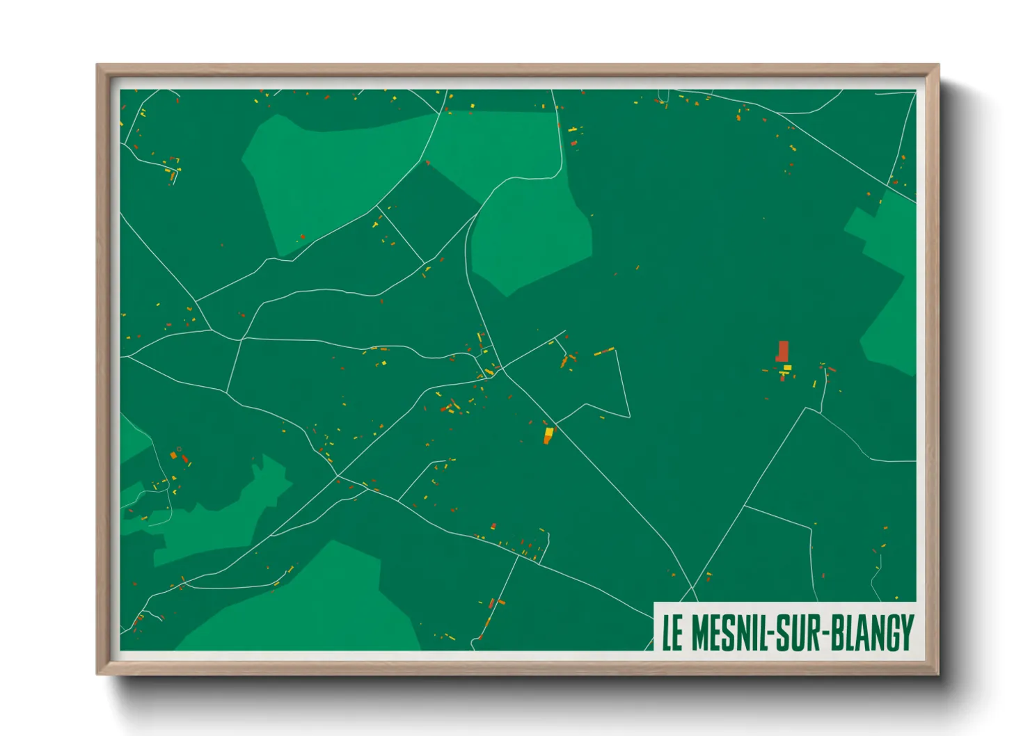 Une affiche de carte sur Le Mesnil-sur-Blangy
