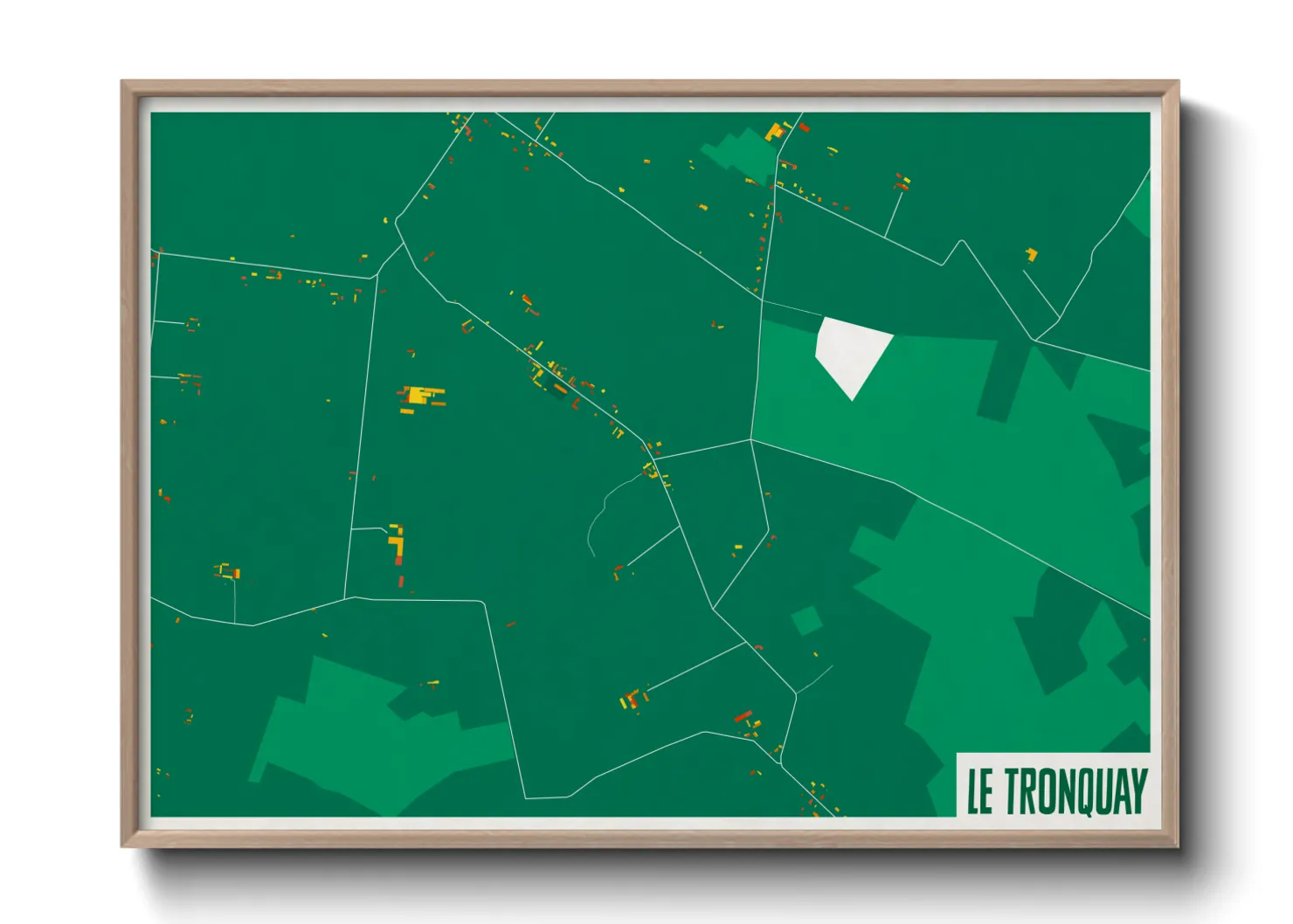 Une affiche de carte sur Le Tronquay