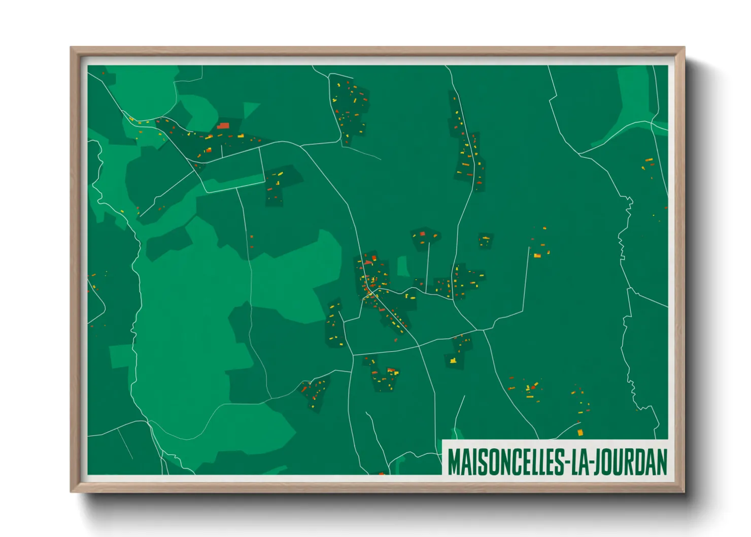 Une affiche de carte sur Maisoncelles-la-Jourdan