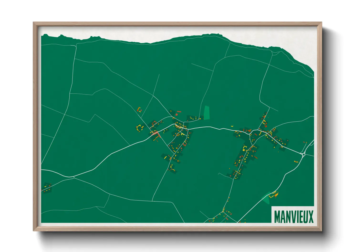 Une affiche de carte sur Manvieux