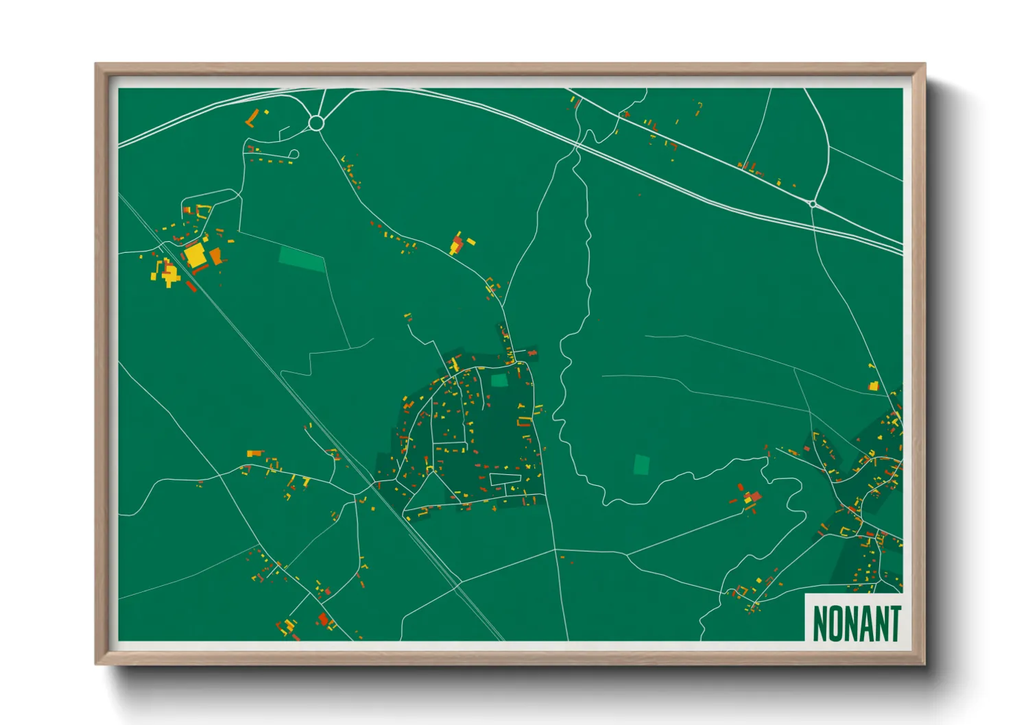 Une affiche de carte sur Nonant