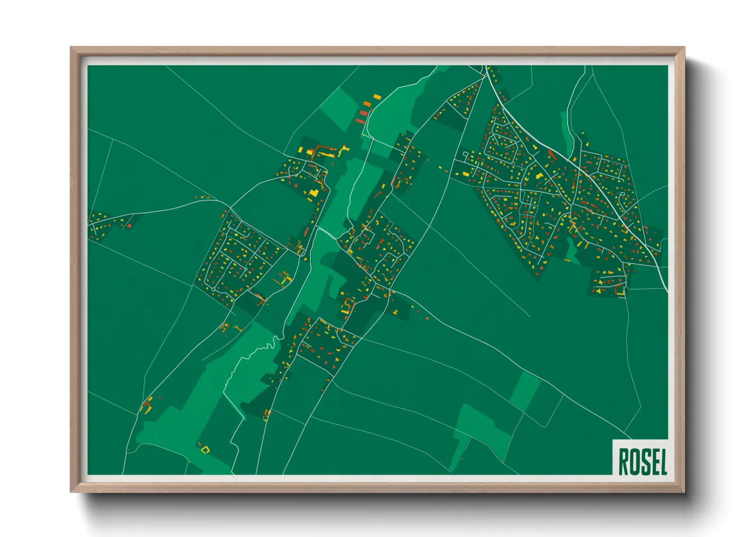 Une affiche de carte sur Rosel