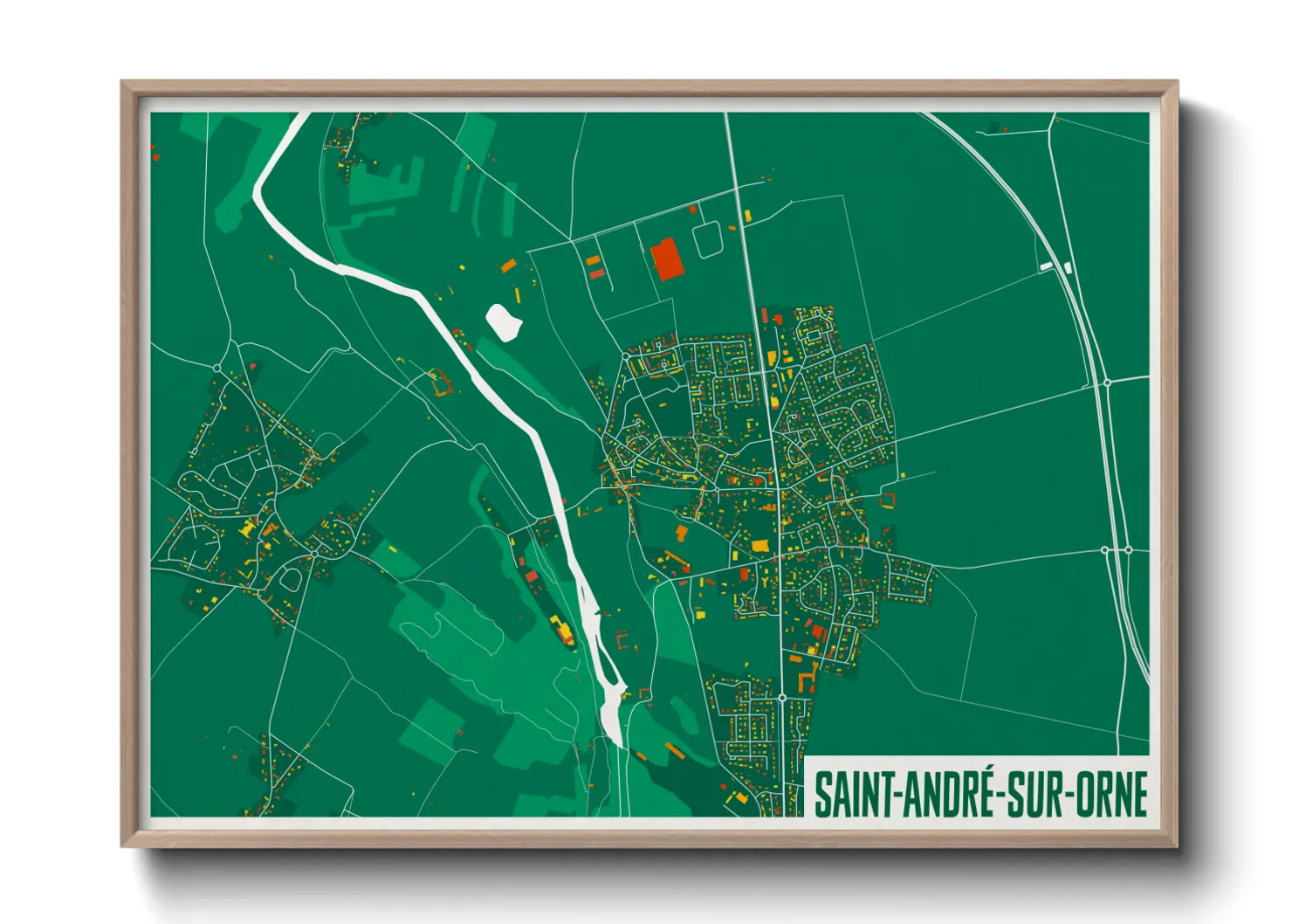 Une affiche de carte sur Saint-André-sur-Orne