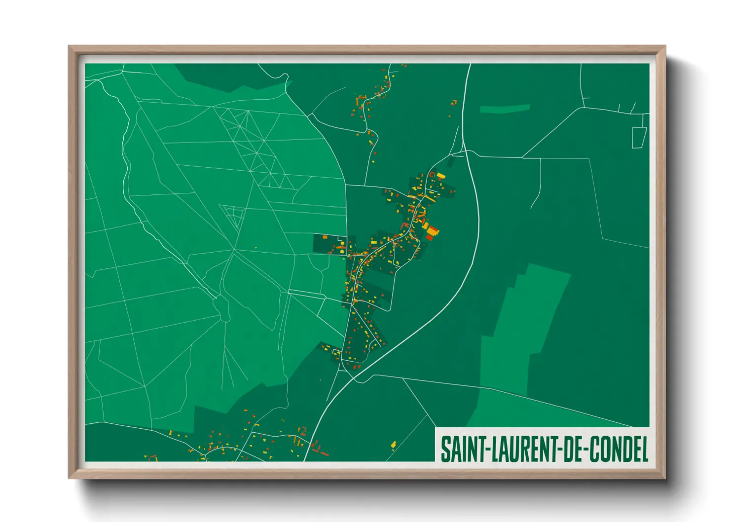 Une affiche de carte sur Saint-Laurent-de-Condel