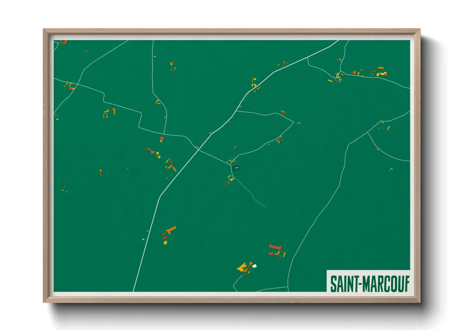 Une affiche de carte sur Saint-Marcouf
