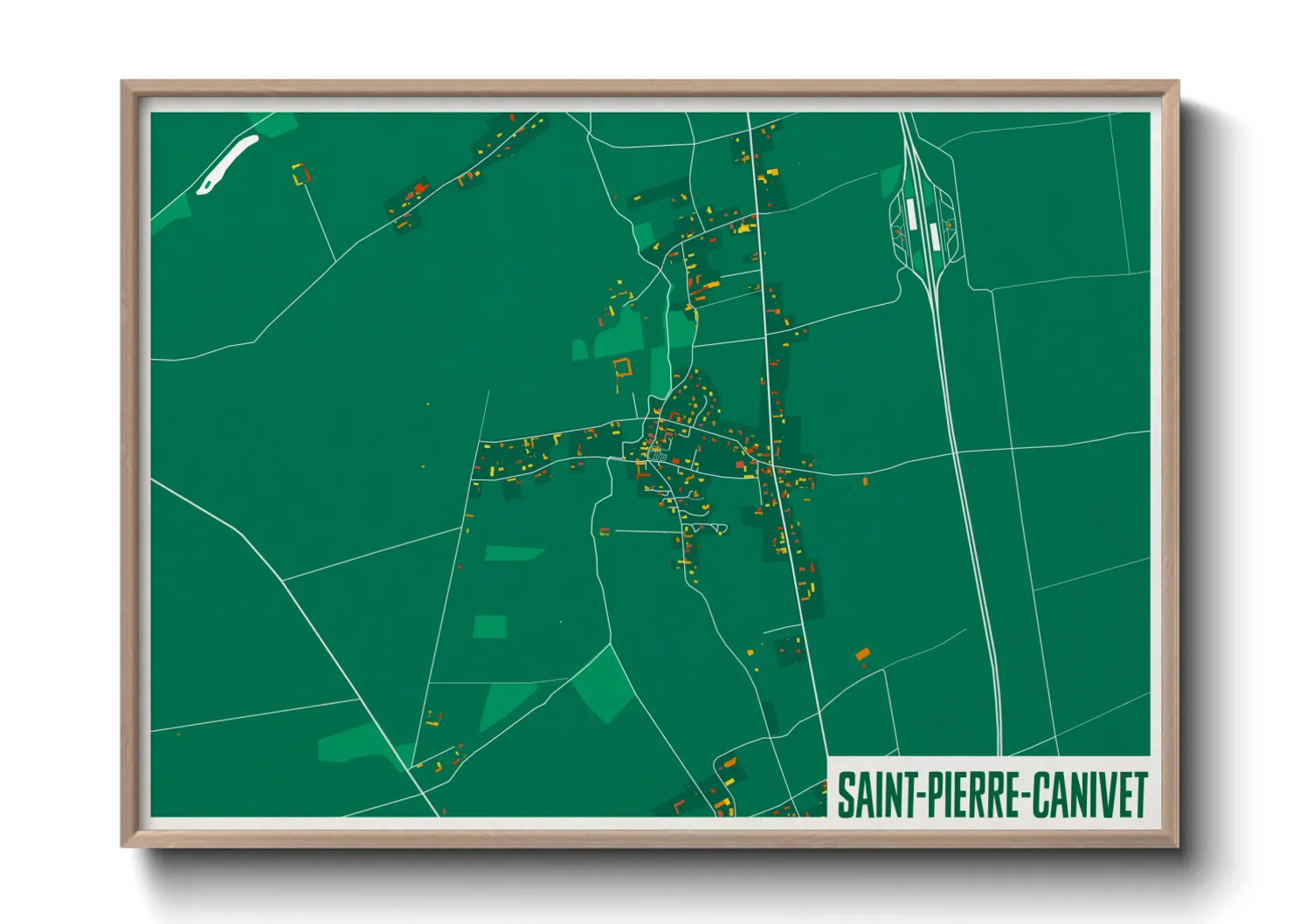 Une affiche de carte sur Saint-Pierre-Canivet