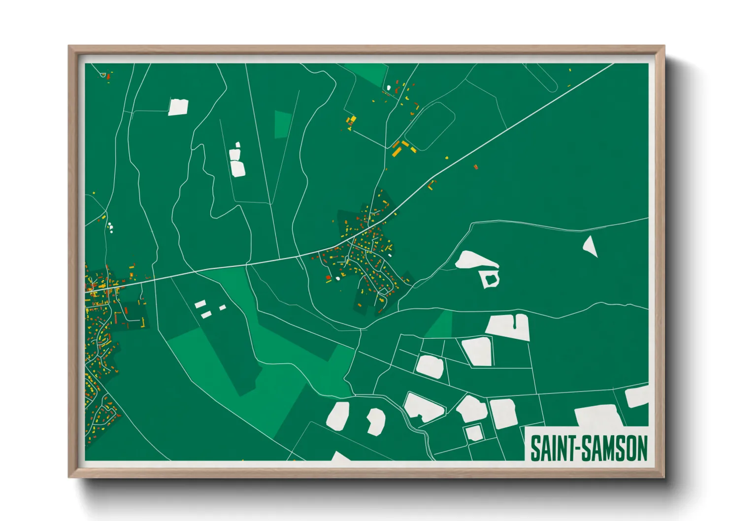 Une affiche de carte sur Saint-Samson