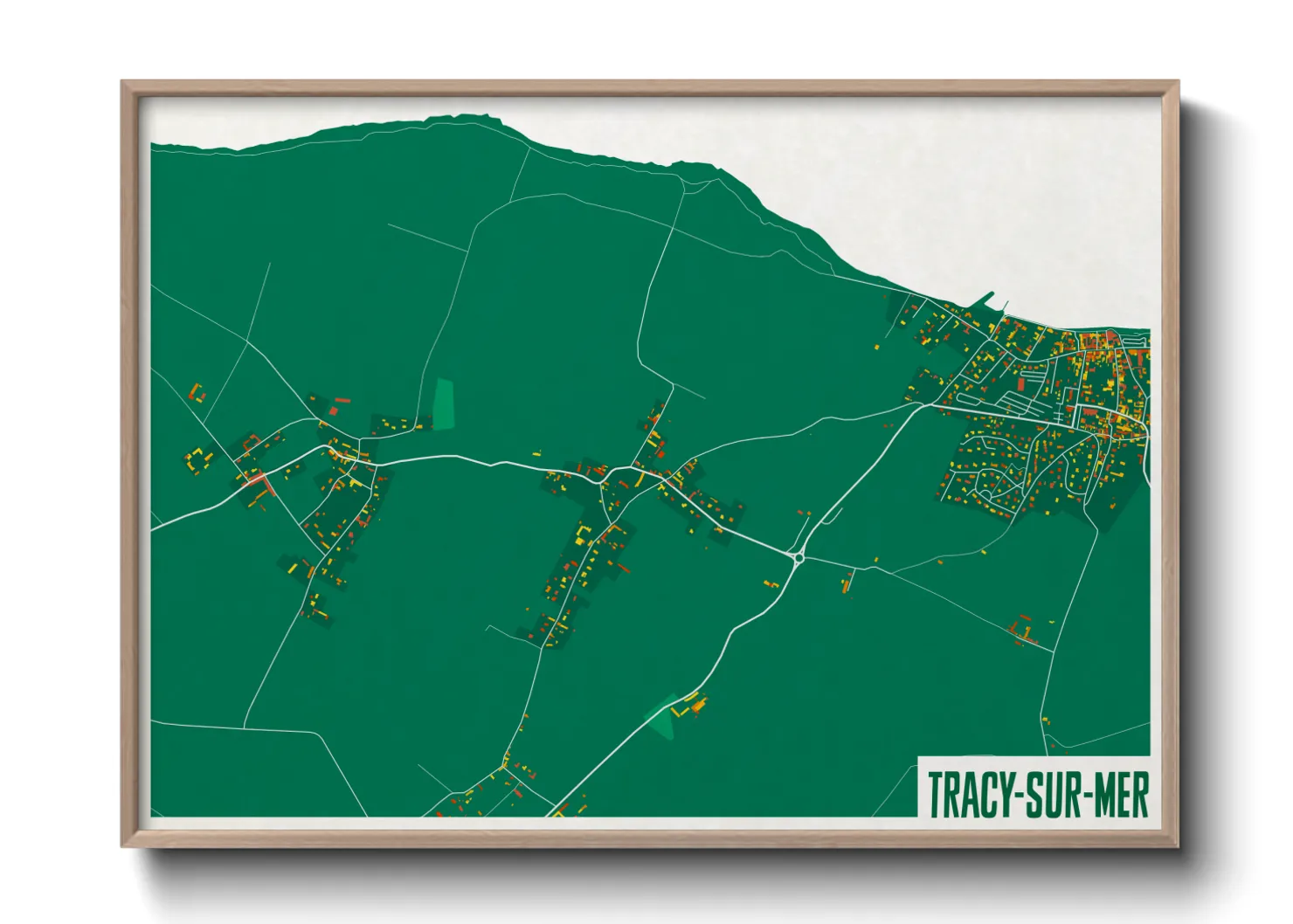 Une affiche de carte sur Tracy-sur-Mer