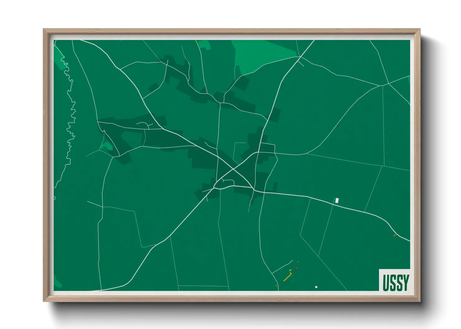 Une affiche de carte sur Ussy