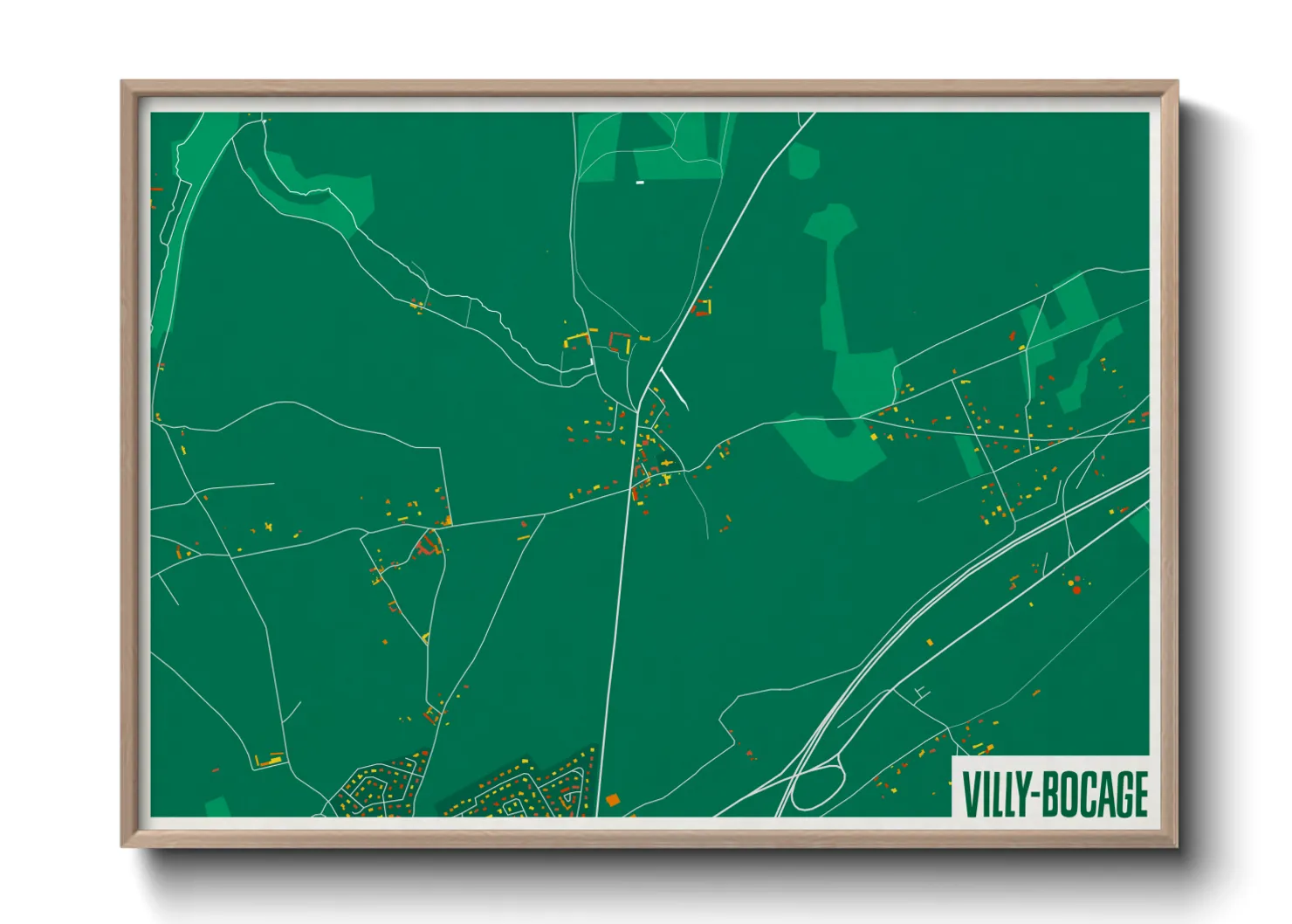 Une affiche de carte sur Villy-Bocage