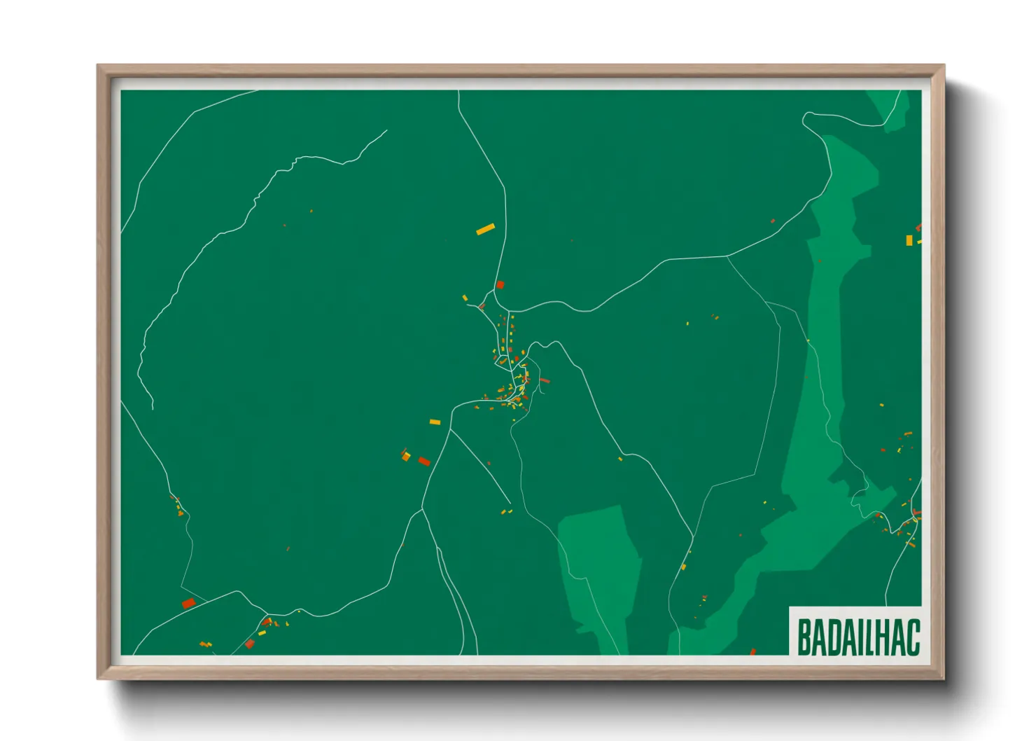Une affiche de carte sur Badailhac