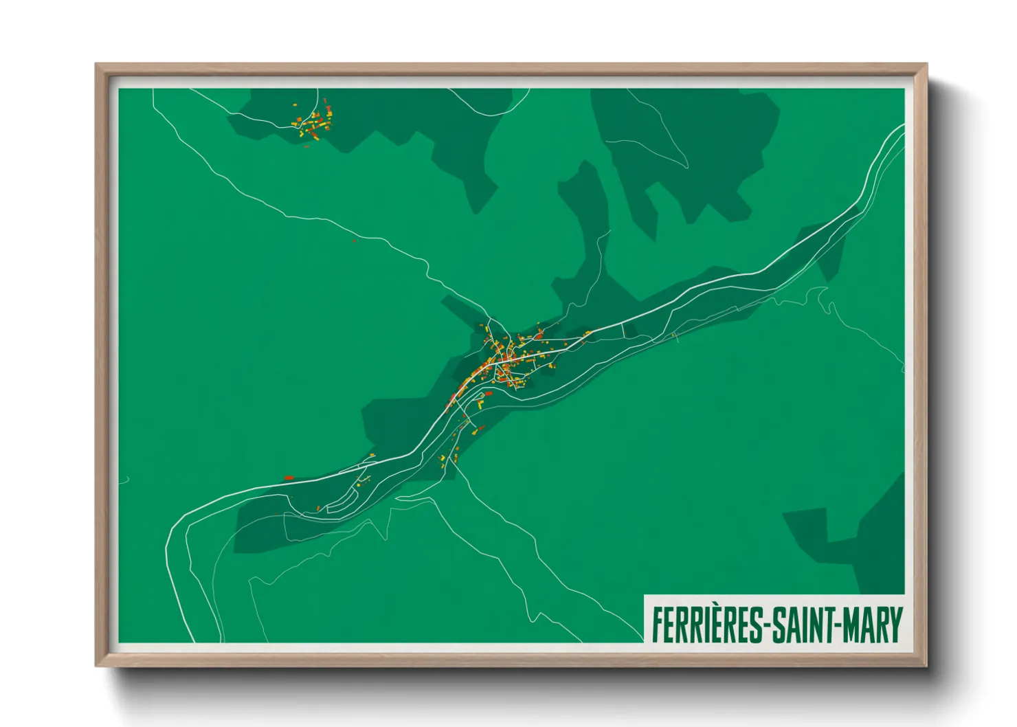 Une affiche de carte sur Ferrières-Saint-Mary