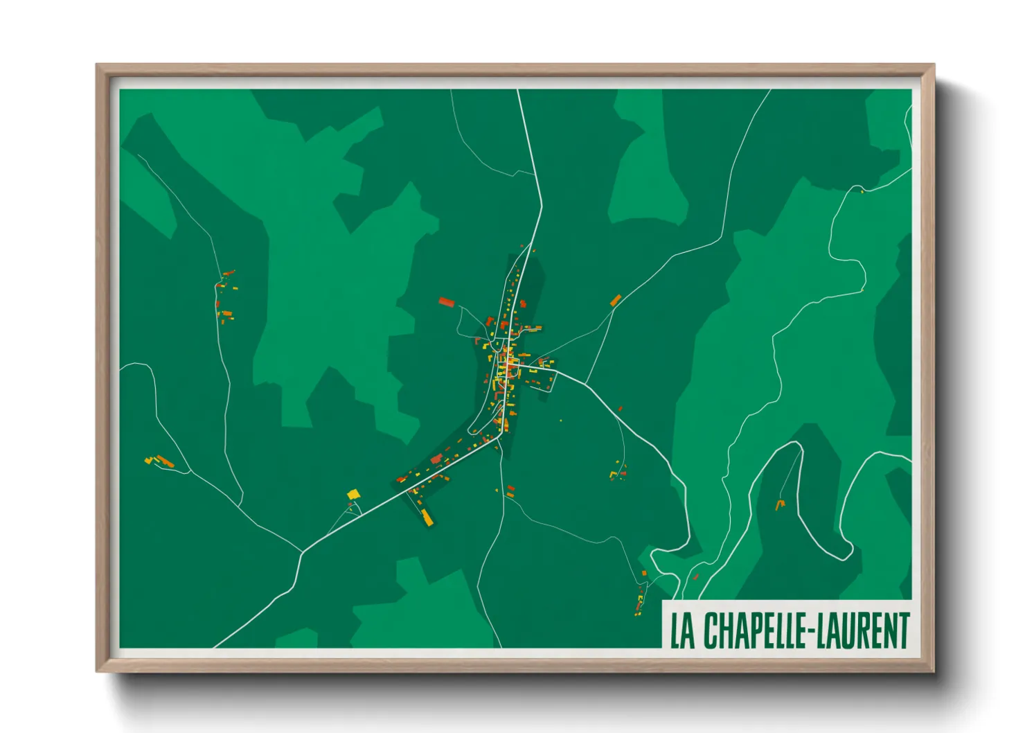 Une affiche de carte sur La Chapelle-Laurent
