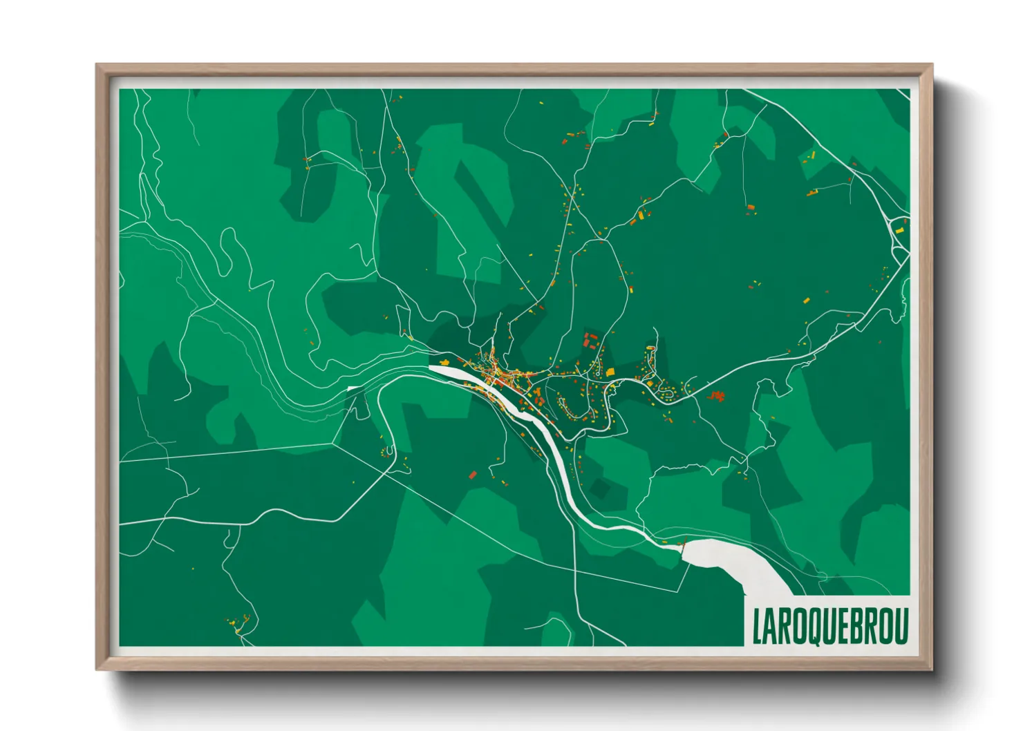 Une affiche de carte sur Laroquebrou