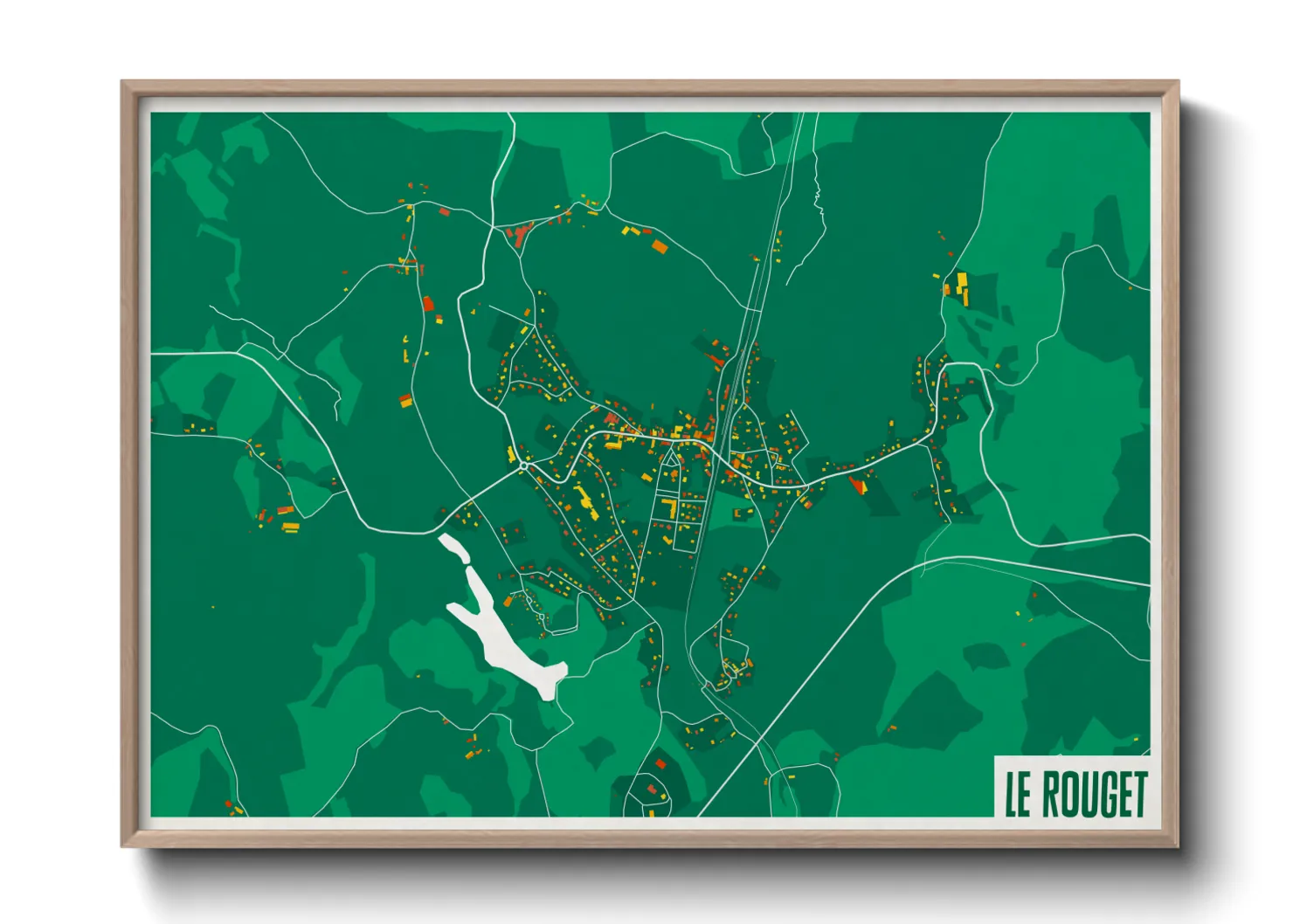 Une affiche de carte sur Le Rouget