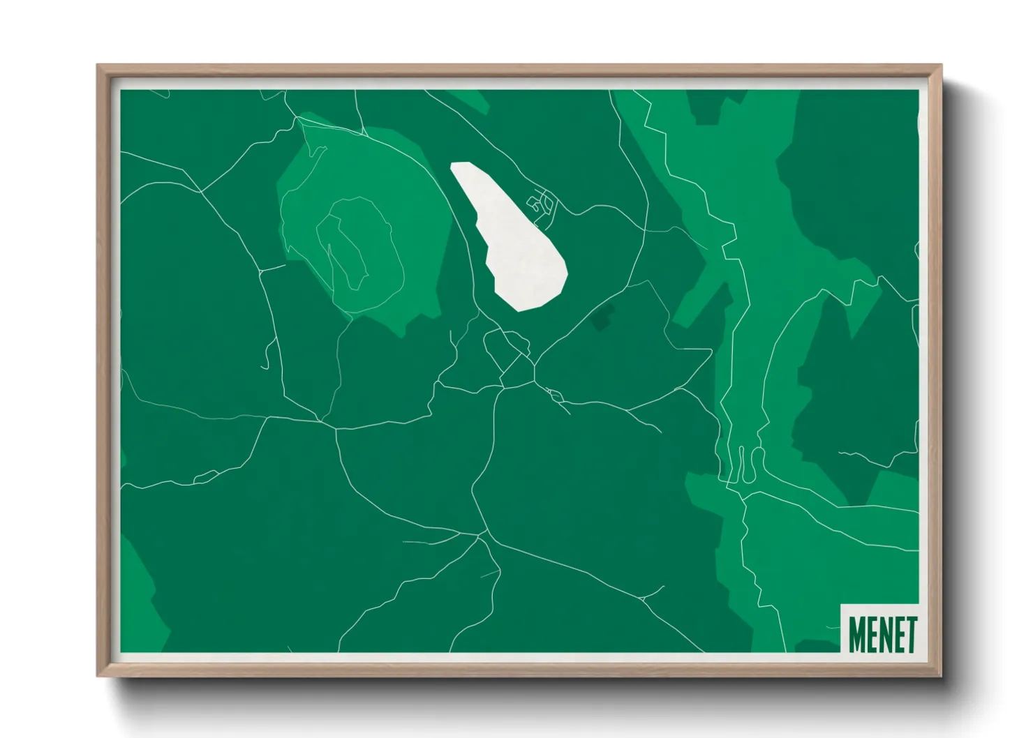 Une affiche de carte sur Menet