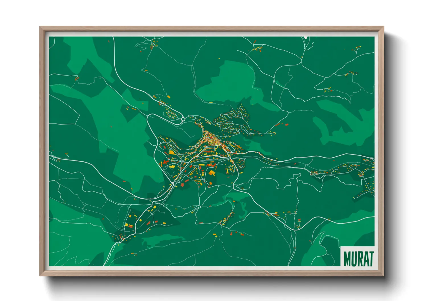 Une affiche de carte sur Murat