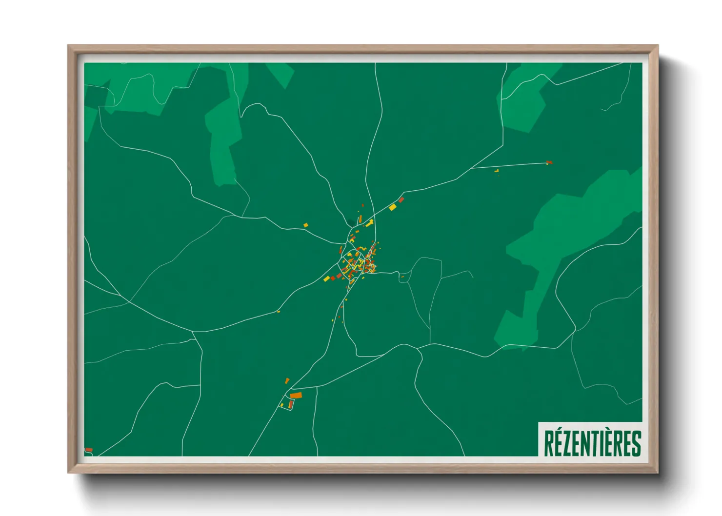 Une affiche de carte sur Rézentières