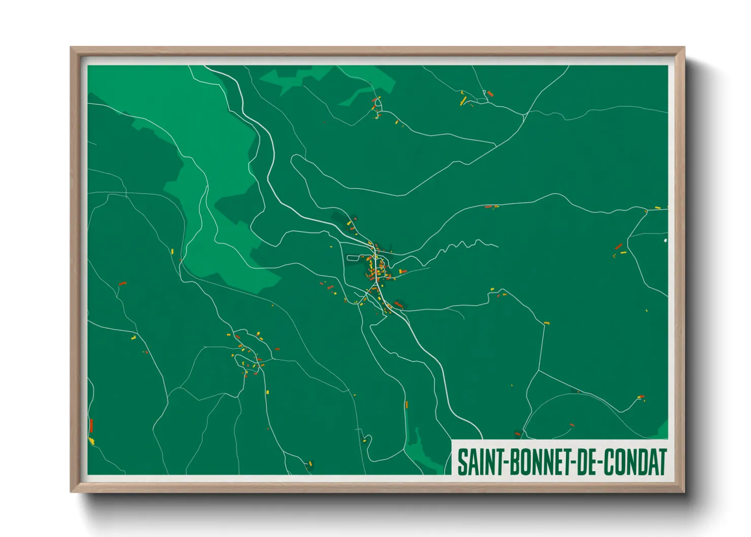 Une affiche de carte sur Saint-Bonnet-de-Condat