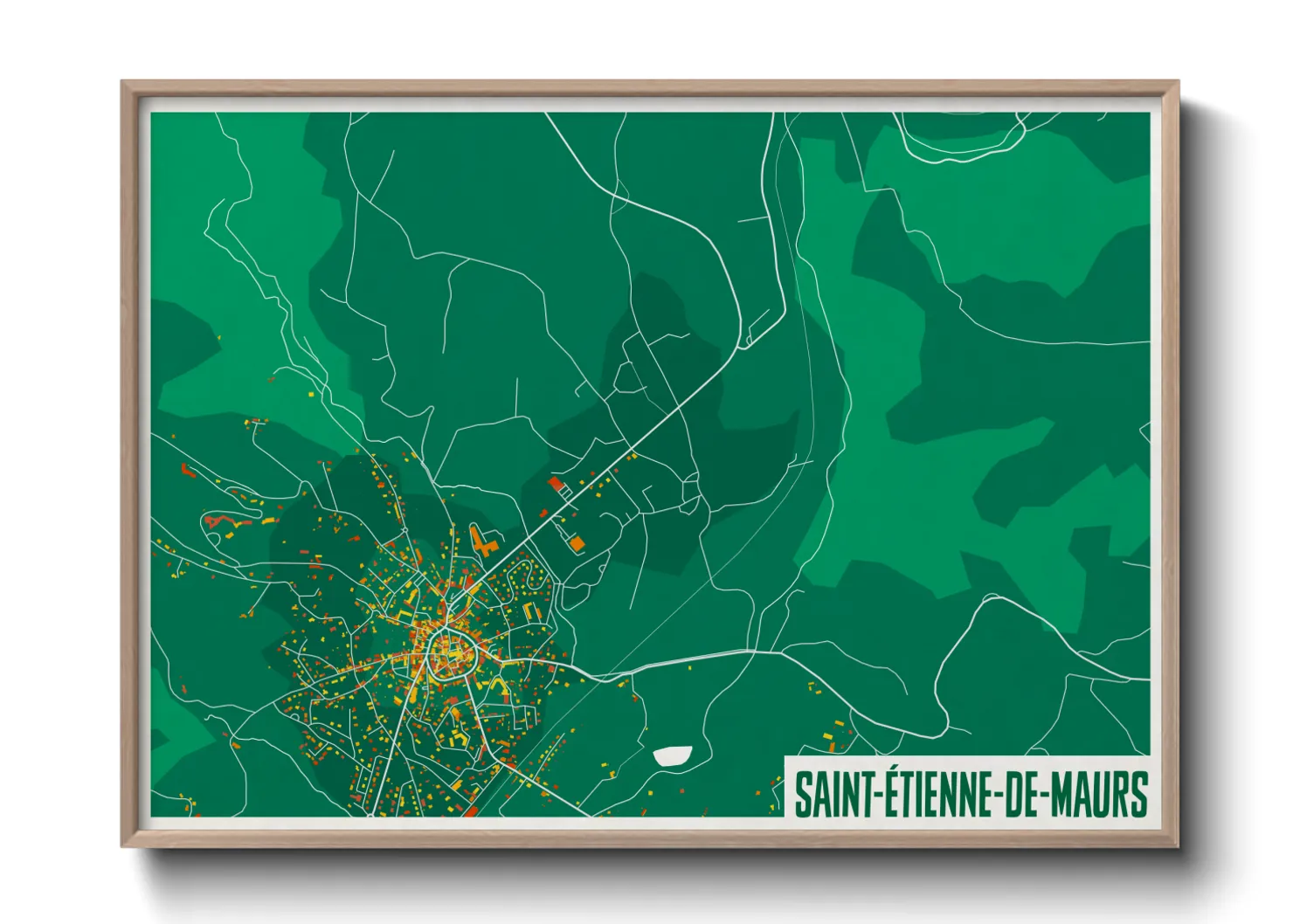 Une affiche de carte sur Saint-Étienne-de-Maurs