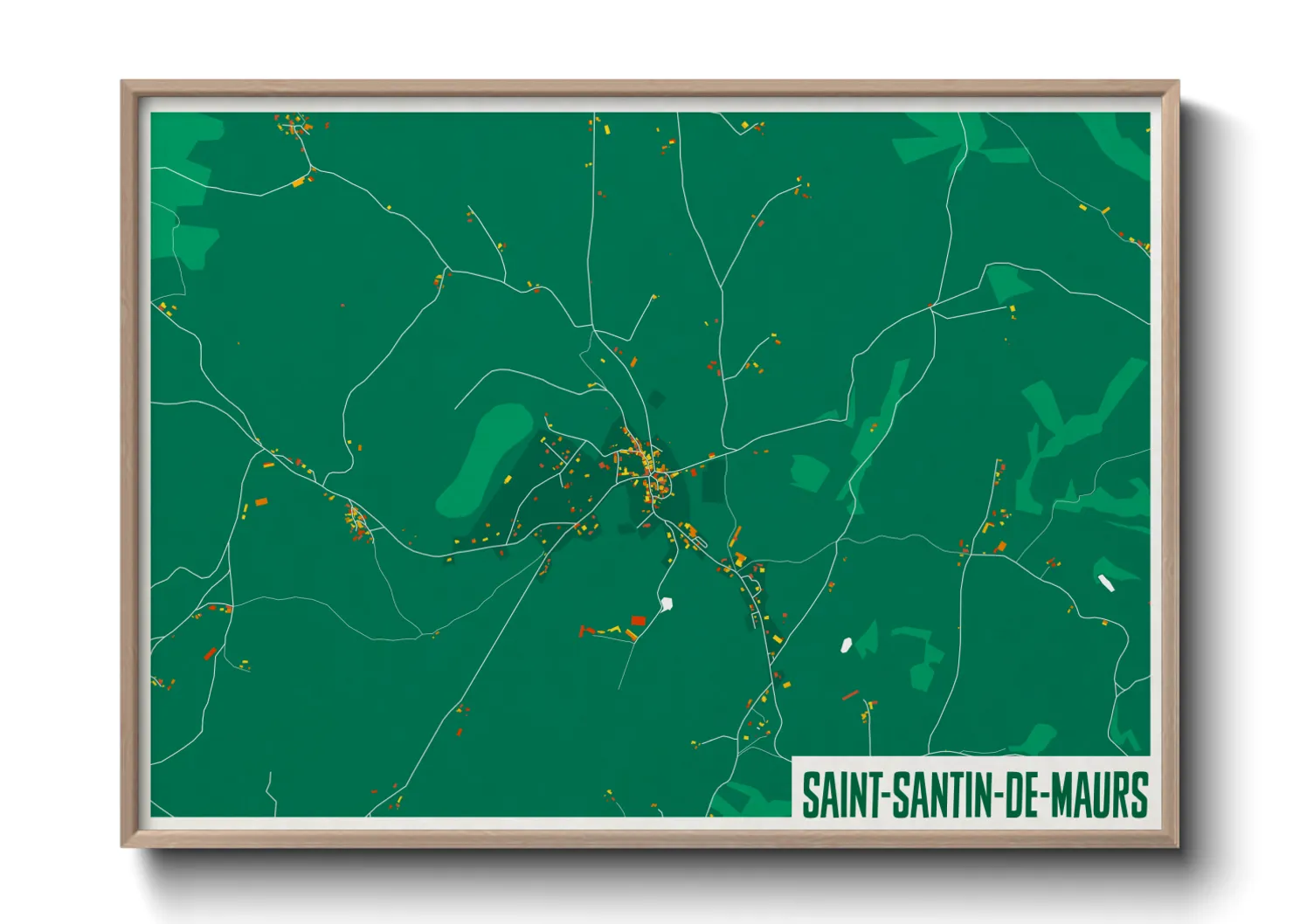 Une affiche de carte sur Saint-Santin-de-Maurs