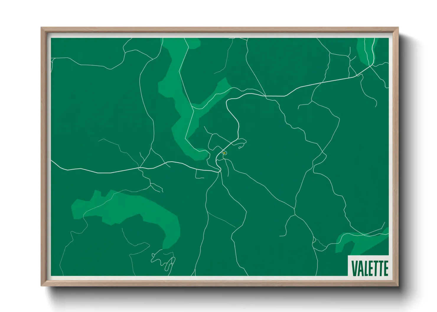 Une affiche de carte sur Valette