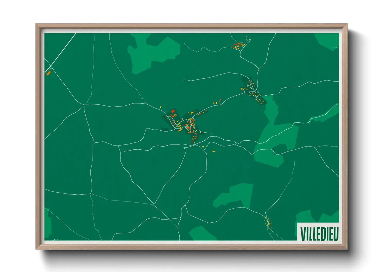 Une affiche de carte sur Villedieu