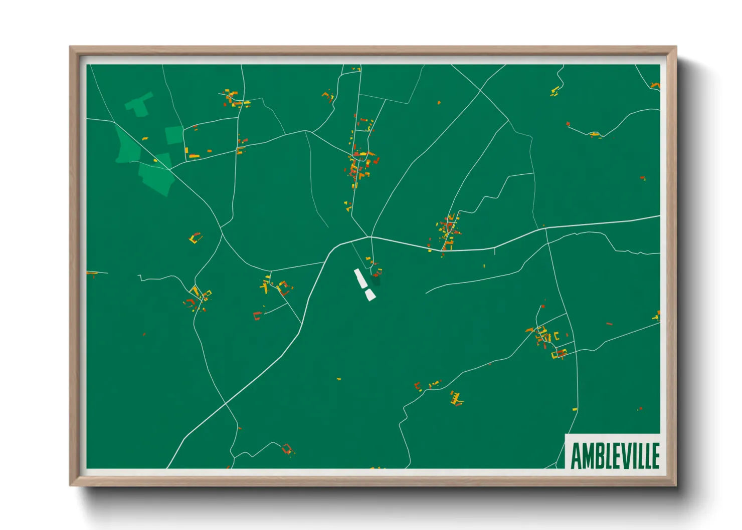 Une affiche de carte sur Ambleville